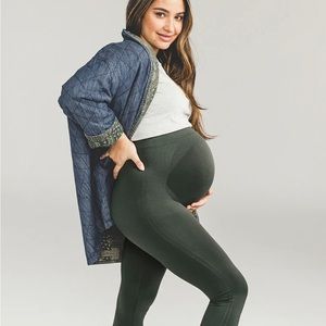 BLANQI Everyday Maternity Belly Support Leggings Forest night green Medium